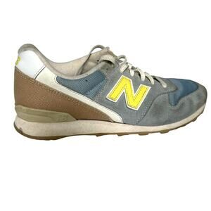 New Balance WL696HD Blue/Beige/Yellow Lace Up Sneakers Size 8